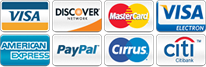 We Accept all Major Credit Cards