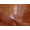 Leather Crocodile Nile Mocha embossed Faux vinyl fake upholstery fabric sold per yard 55" Wide