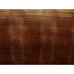 Leather Crocodile Nile Brown embossed Faux vinyl fake upholstery fabric sold per yard 55" Wide